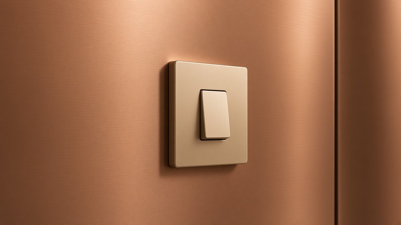 Copper metallic APS laminate wall with switch